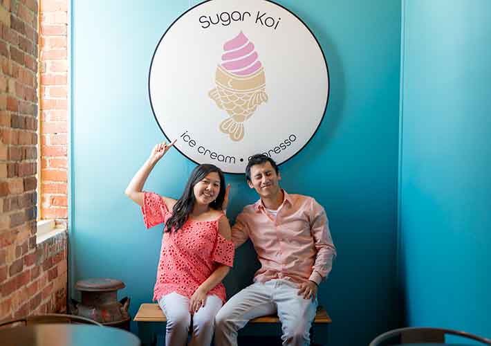 Eating ice scream at Sugar Koi